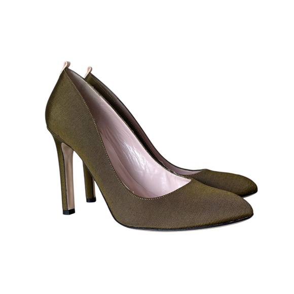 SJP by Sarah Jessica Parker Shoes - SJP Sarah Jessica Parker Lady Olive Green Grosgrain Almond Toe Pumps EU 37 $350